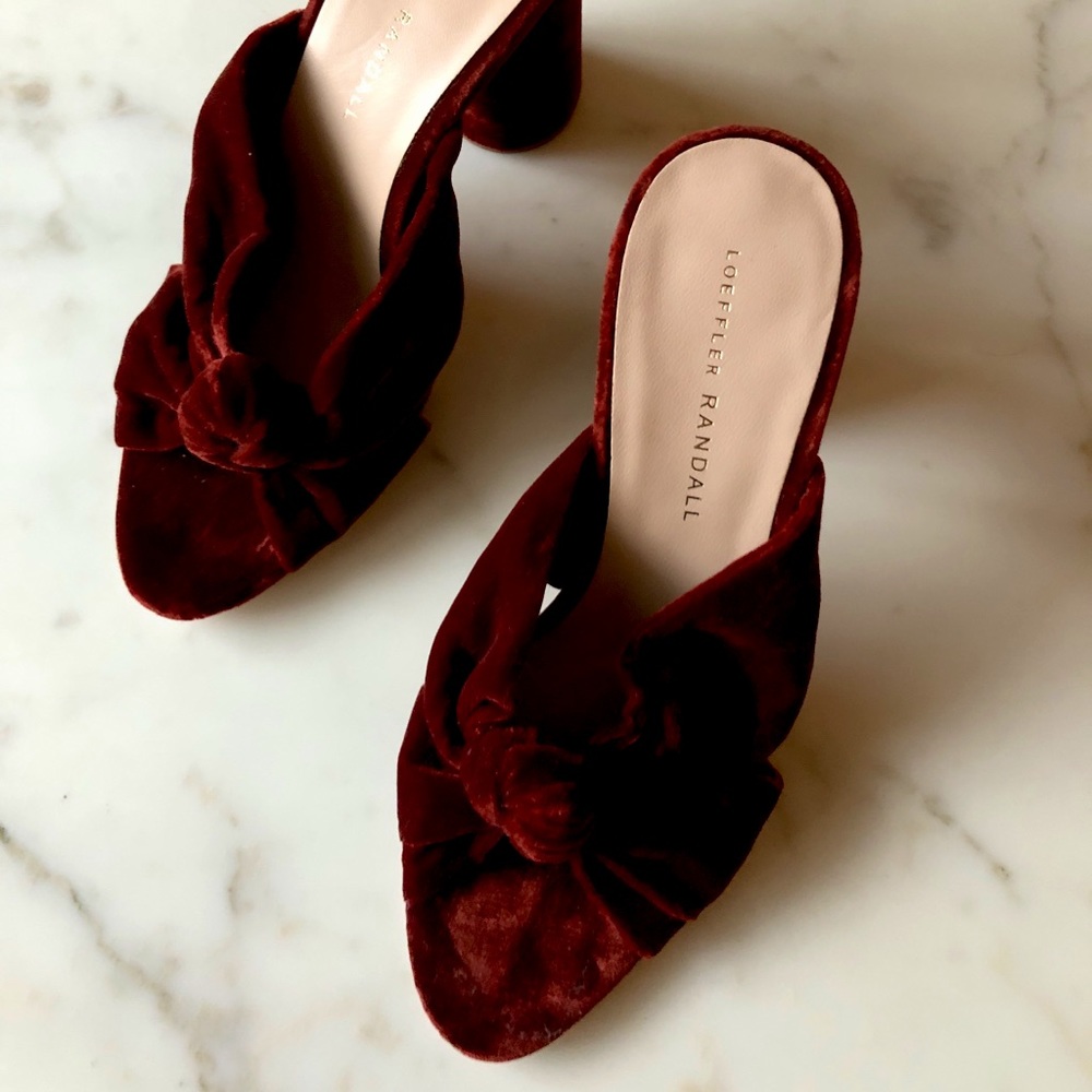 Loeffler Randall velvet knot high heel